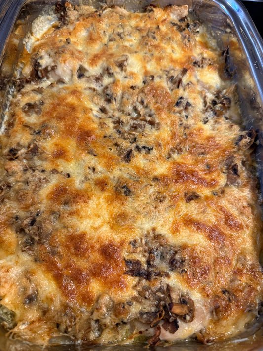 Überbackene Käse-Champignon-Schnitzel